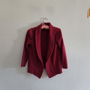 JM Collection Red Ribbed Cotton Sweater